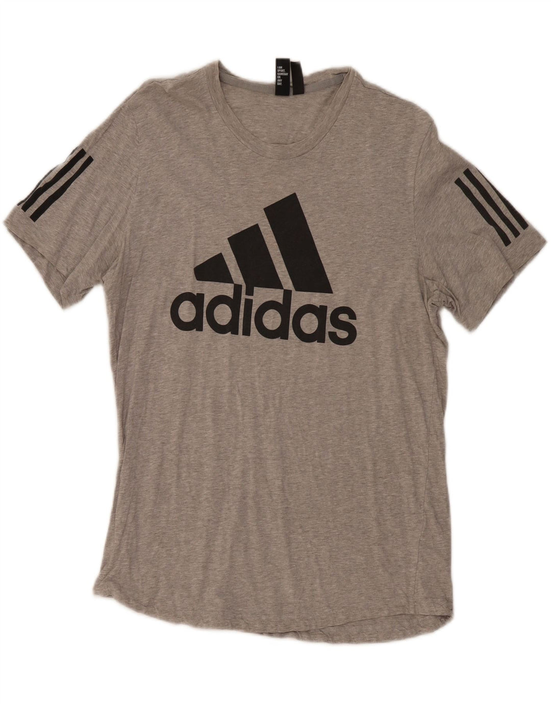 Tricou grafic pentru bărbați Adidas Top, bumbac, gri mediu