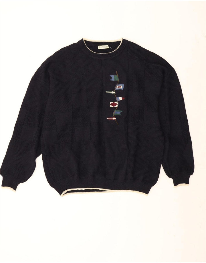 Pulover pentru bărbați Cacharel cu gât crew pulover XL bleumarin Lână nouă