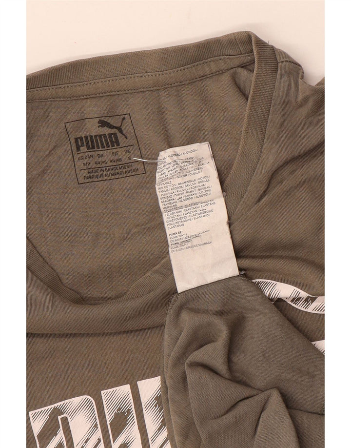 Tricou grafic Puma pentru bărbați Top mic, gri, bumbac