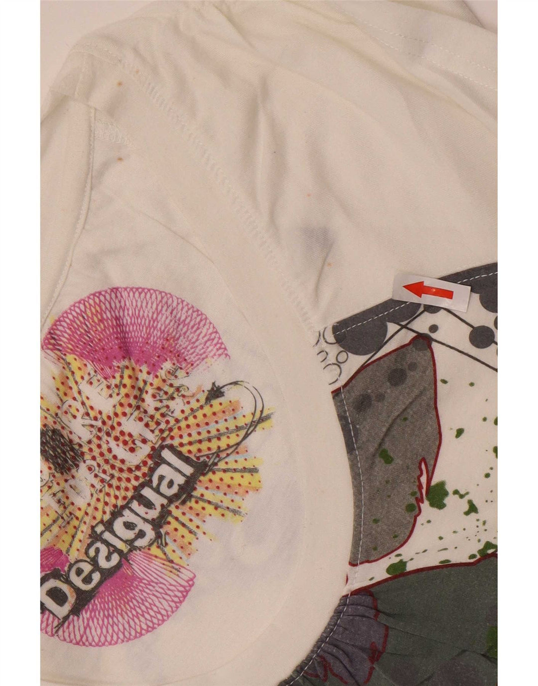 Tricou grafic Desigual pentru femei Top UK 12 Poliester alb mediu