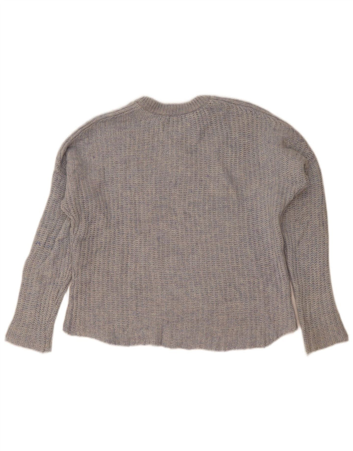 Pulover supradimensionat pentru femei Zara, cu gât de barcă, UK 14 Medium Blue Peteted