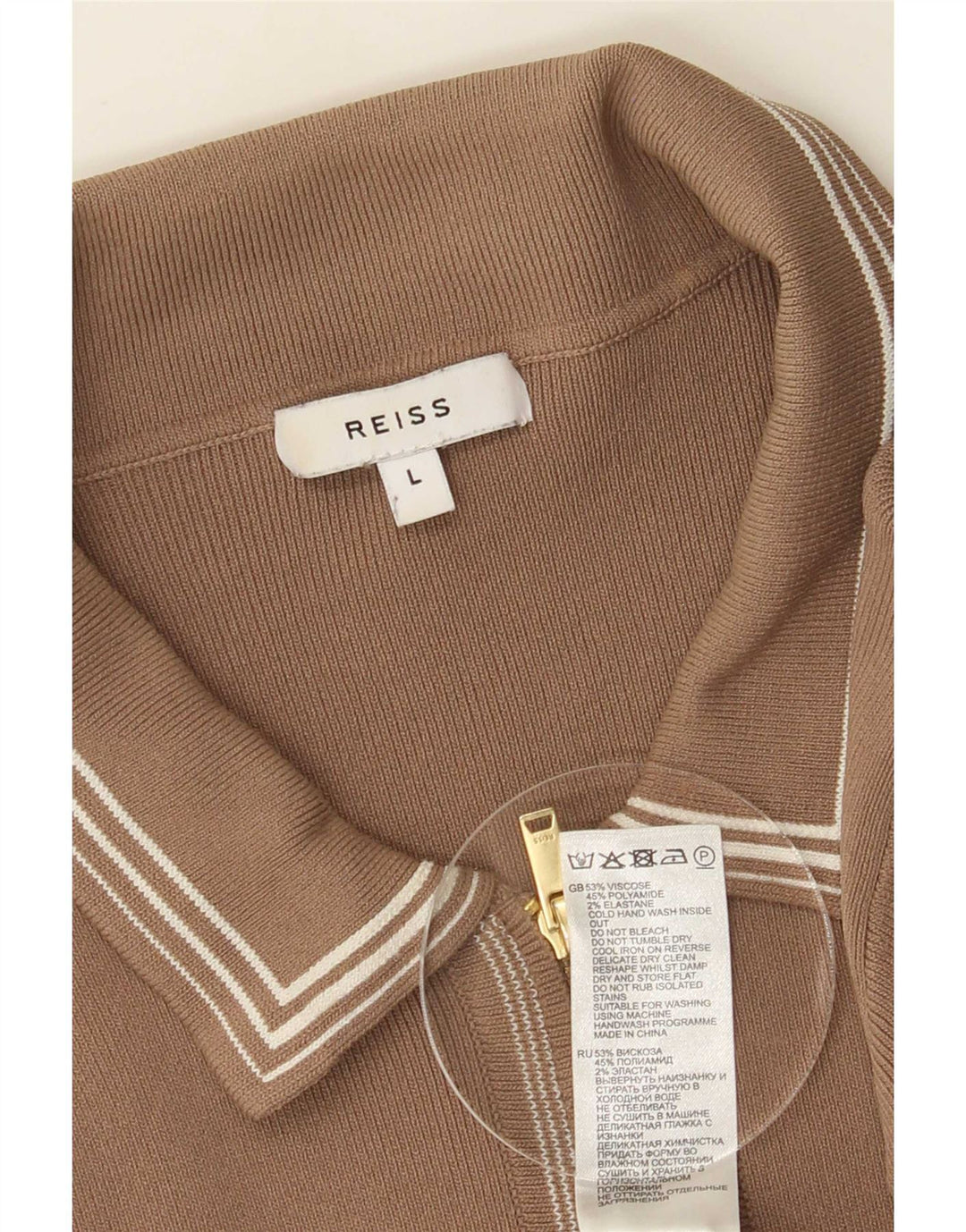 Pulover cardigan pentru bărbați Reiss, mare maro, viscoză