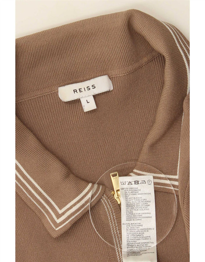 Pulover cardigan pentru bărbați Reiss, mare maro, viscoză