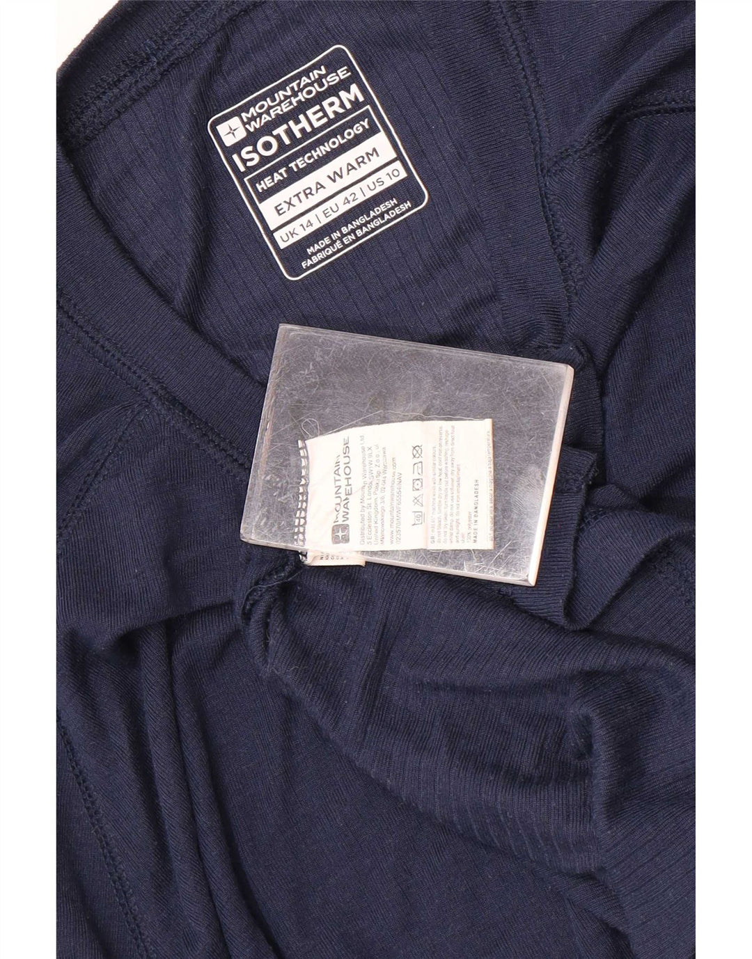 Top pentru femei Mountain Warehouse cu mânecă lungă UK 14 mare, poliester bleumarin