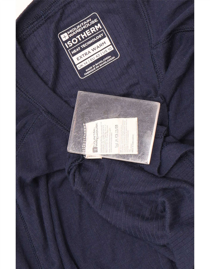 Top pentru femei Mountain Warehouse cu mânecă lungă UK 14 mare, poliester bleumarin