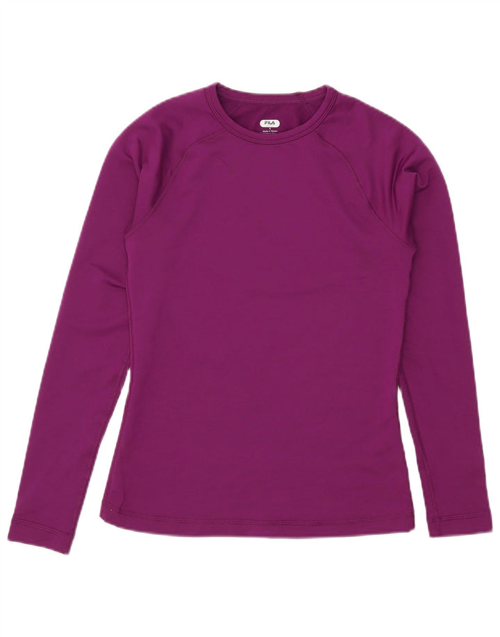 Top grafic pentru femei Fila cu mânecă lungă UK 10 Poliester violet mic