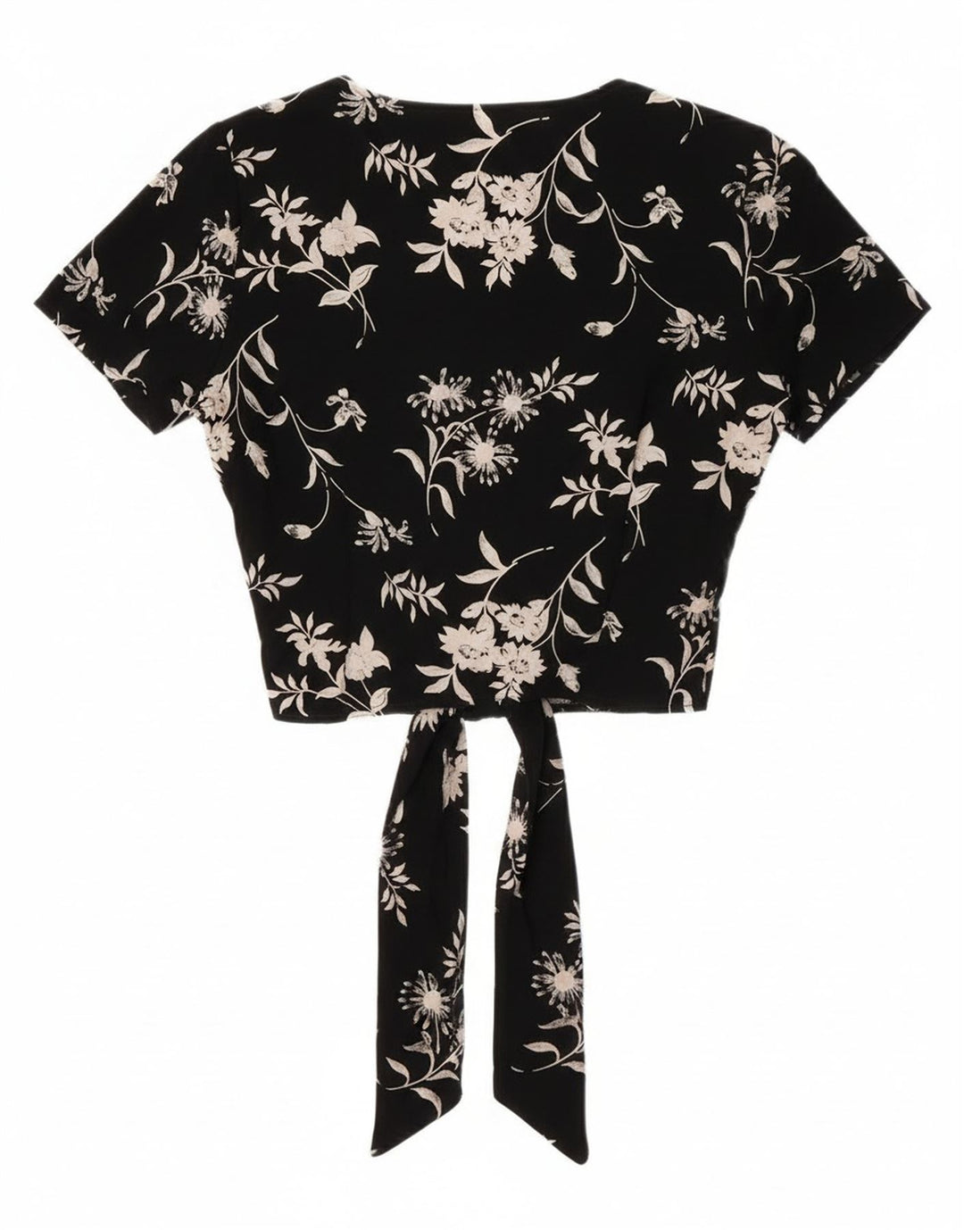 Top cardigan cu cravată în față pentru femei Max Dine IT 42 Medium Black Floral