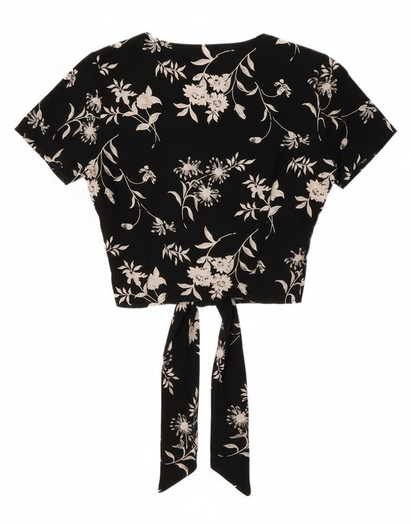 Top cardigan cu cravată în față pentru femei Max Dine IT 42 Medium Black Floral