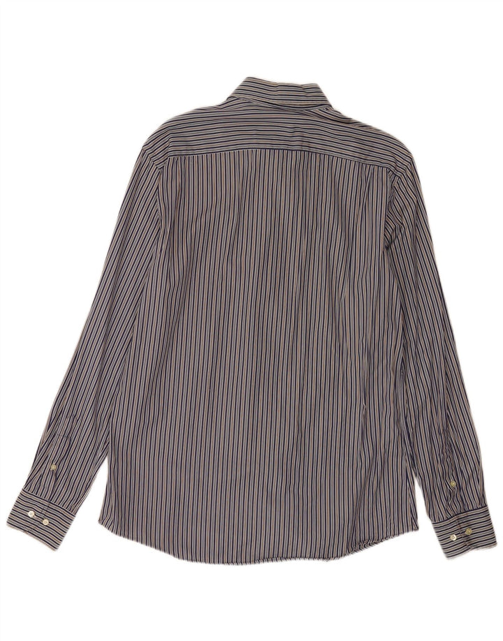 Cămașă Massimo Dutti pentru bărbați, bumbac cu dungi albastre mari