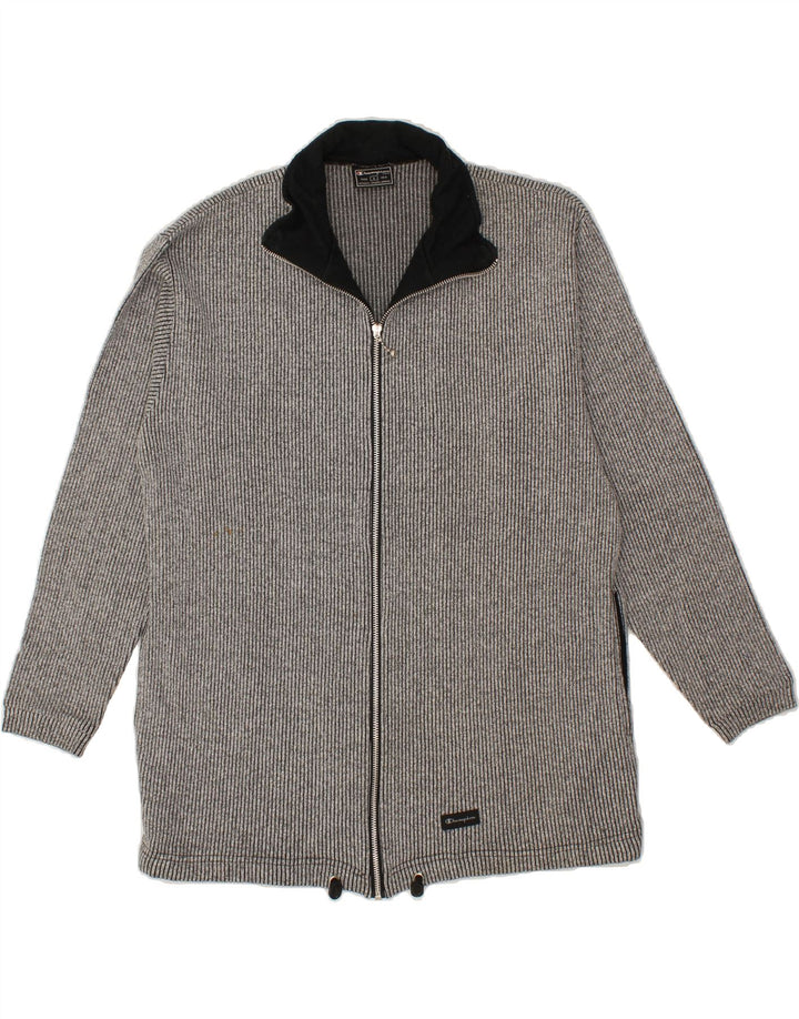 CHAMPION Mens Cardigan Sweater Large Grey Cotton Vintage Champion and Second-Hand Champion from Messina Hembry 