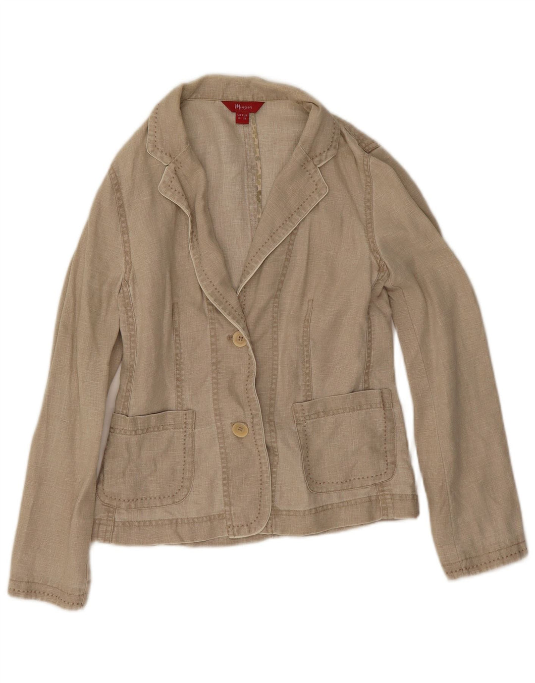 Sacou blazer pentru femei Monsoon cu 2 nasturi UK 10 Mic Bej In