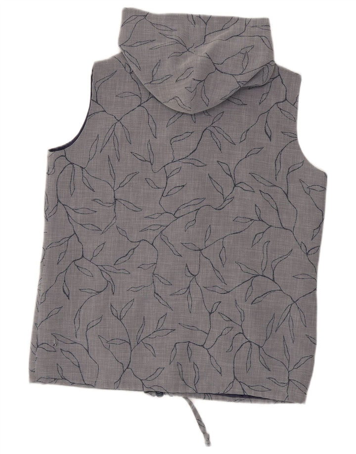 Gilet cu glugă Max Pierre pentru femei UK 14, mare, gri, poliester floral