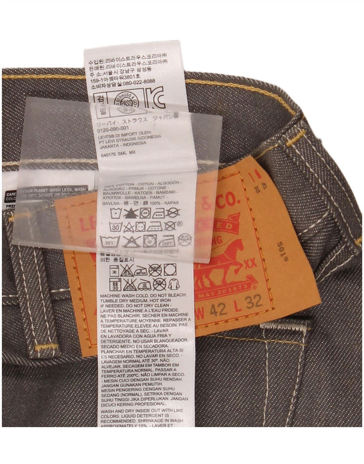Blugi 501 drepti pentru bărbați Levi's W42 L32 bumbac gri