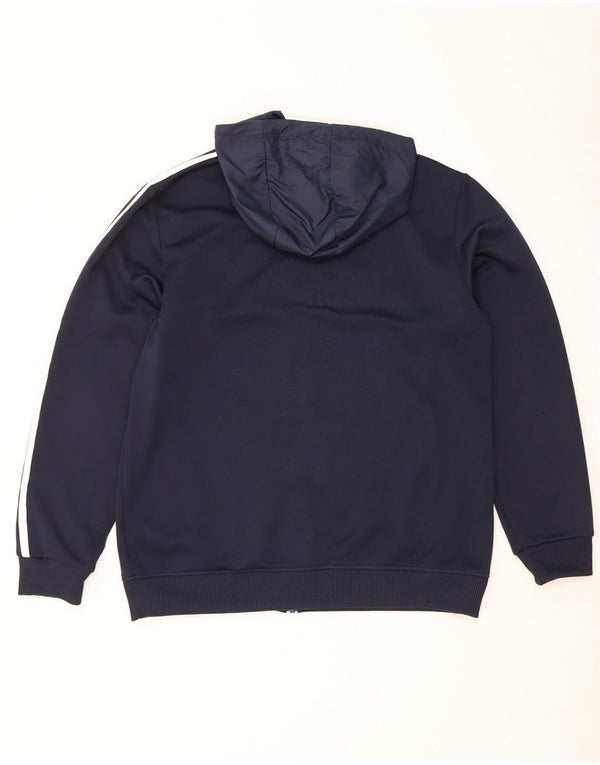 Pulover Adidas pentru bărbați, cu fermoar, poliester, albastru mare