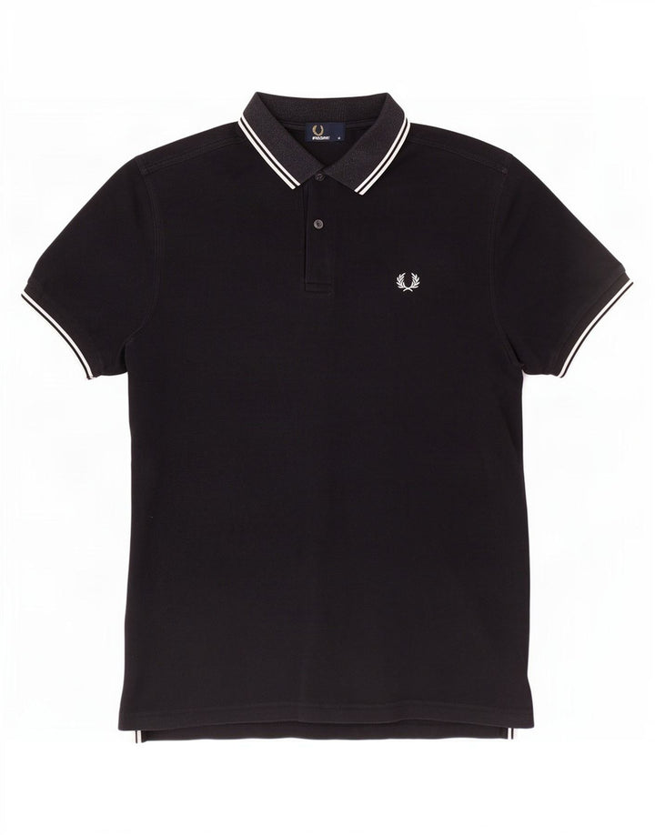 Cămașă polo Fred Perry pentru bărbați, bumbac mediu negru