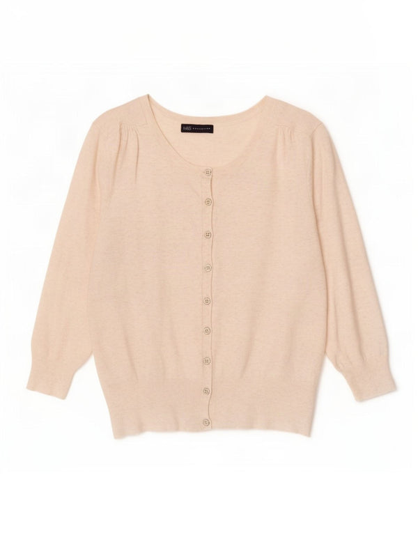 Pulover bolero pentru femei Marks & Spencer, cu mâneci 3/4, UK 12, mediu, bej, pete