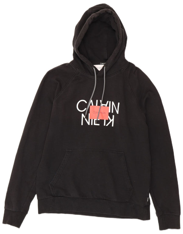 Pulover Calvin Klein pentru bărbați, bumbac negru mediu
