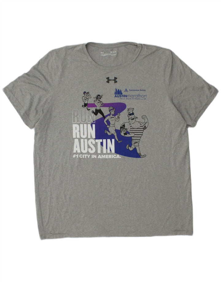 Tricou grafic pentru bărbați UNDER ARMOUR Heat Gear Top Medium Gri