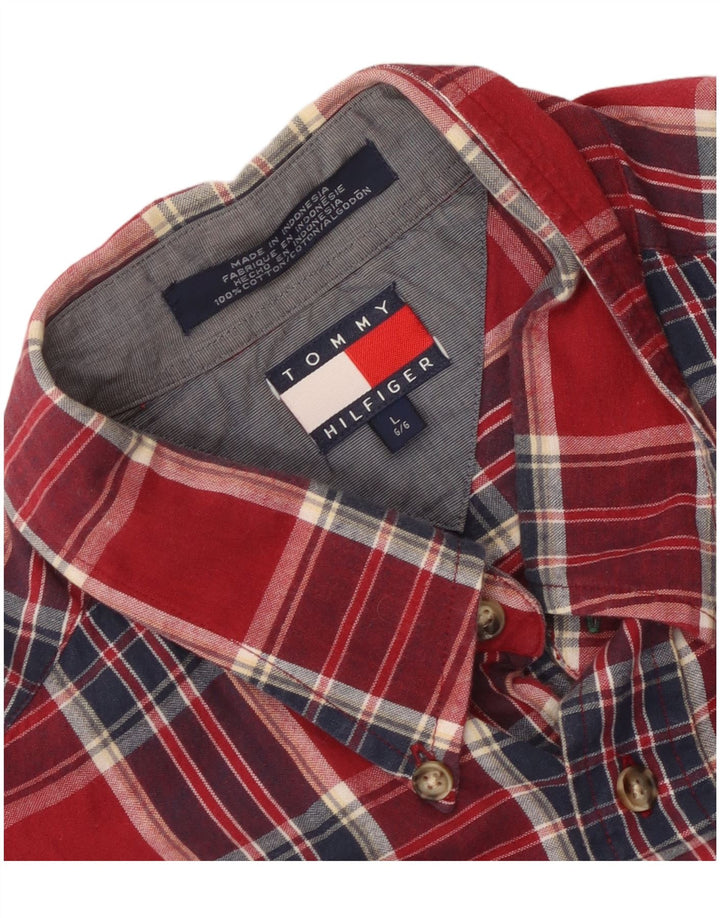 Cămașă pentru bărbați Tommy Hilfiger, mare, roșu, din bumbac