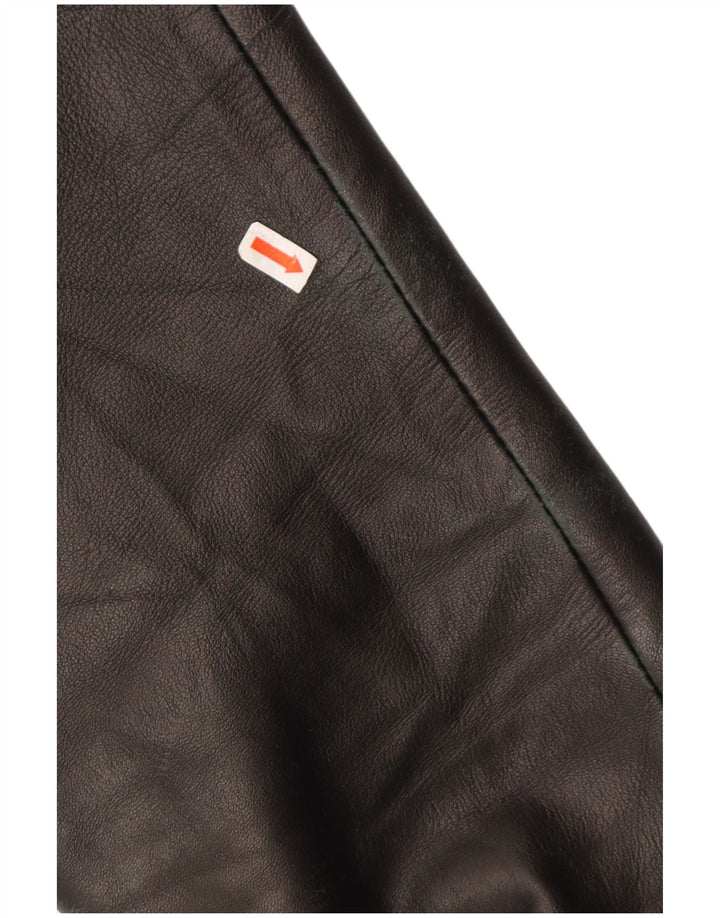 Jachetă din piele vintage pentru femei cu fermoar IT 54 2XL din piele maro