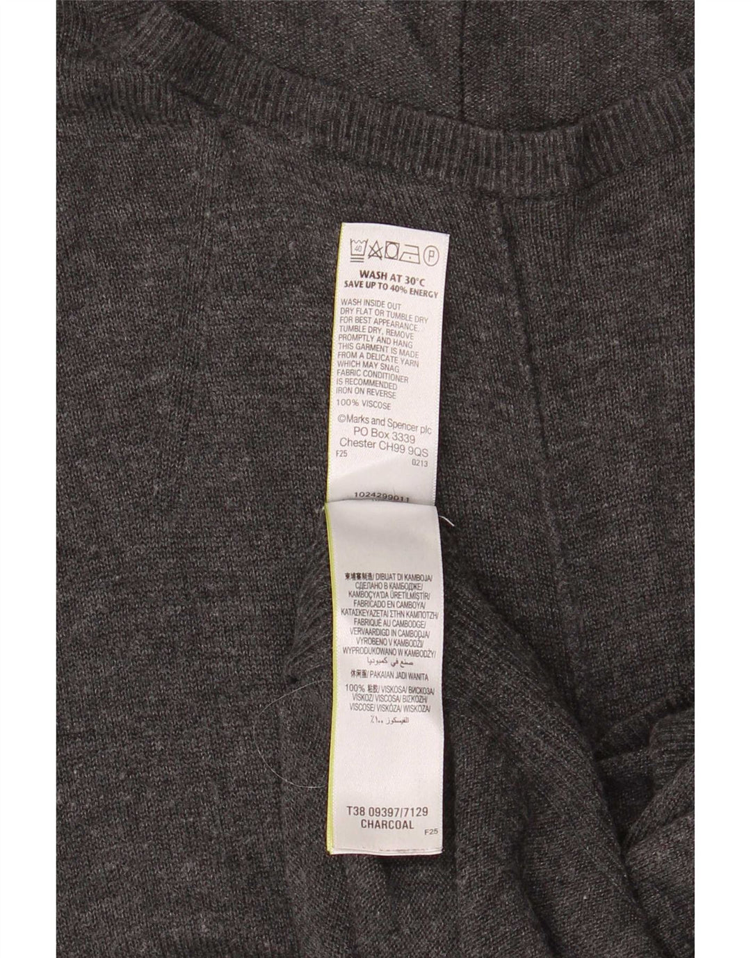 Pulover pentru femei Marks & Spencer, cu mâneci 3/4, cu gâtul barcă, UK 12 Medium Gre