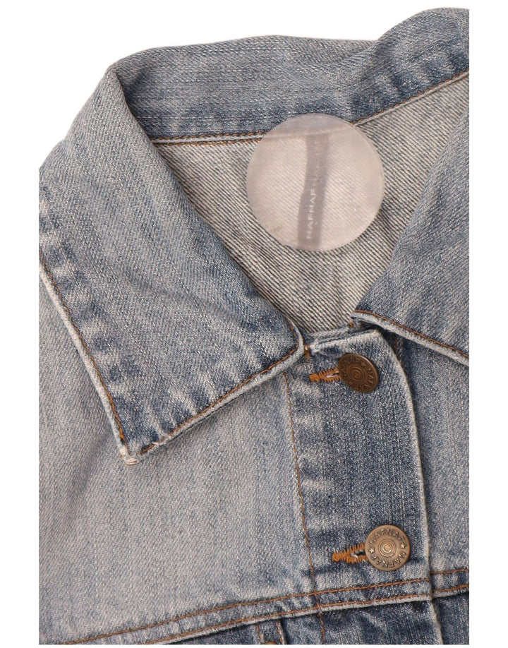 Naf Naf Jachetă de blugi pentru femei UK 12 Medium Blue Floral Bumbac