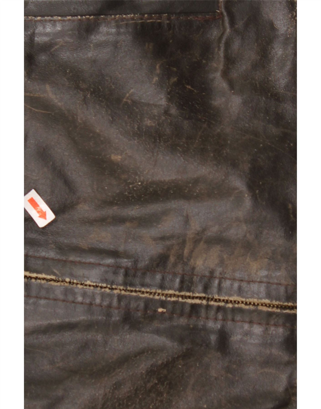 Jachetă de piele pentru femei VINTAGE cu mâneci 3/4 UK 14 piele maro medie