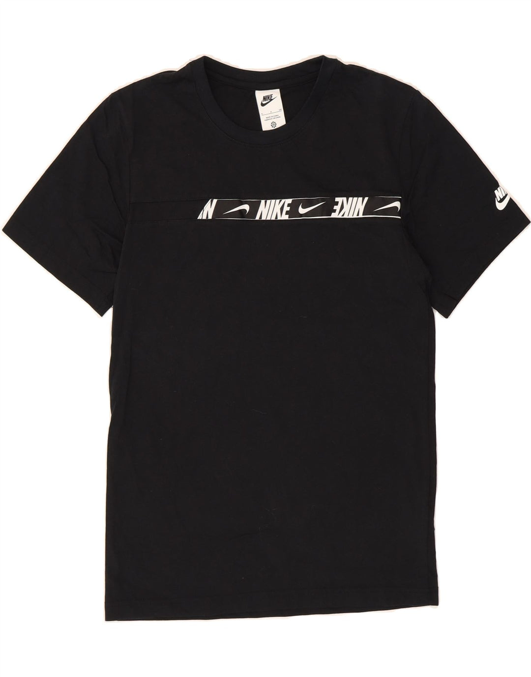 NIKE Mens Graphic T-Shirt Top Small Black Cotton Vintage Nike and Second-Hand Nike from Messina Hembry 