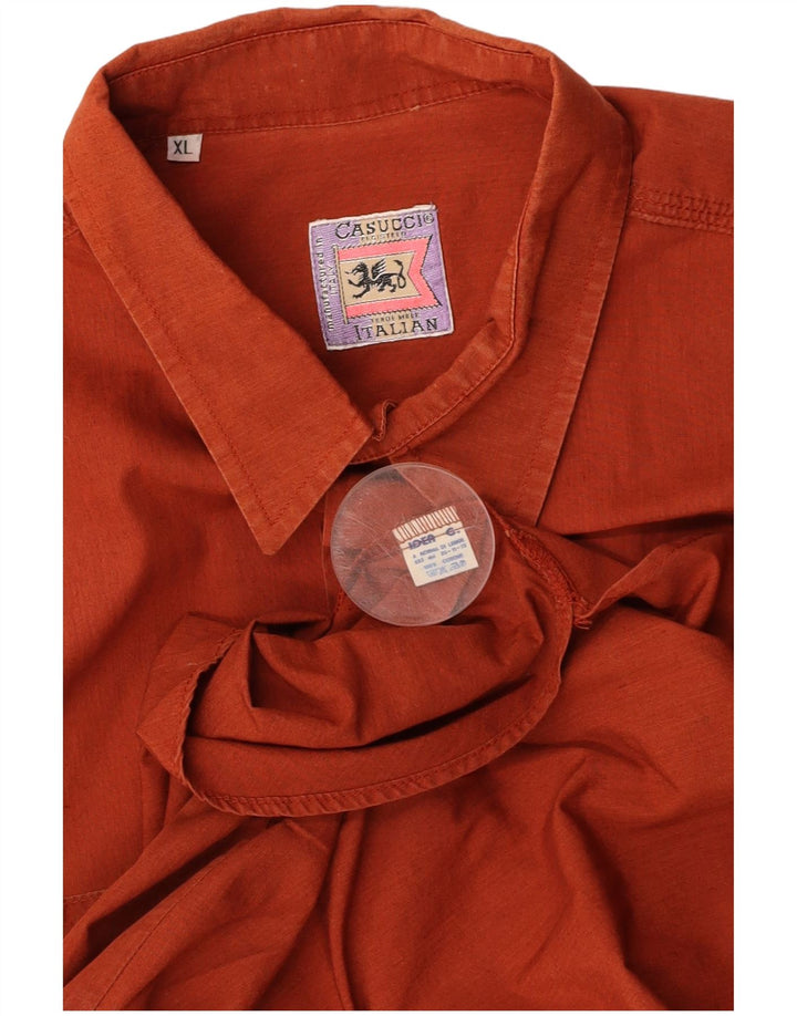 Cămașă cu mânecă scurtă pentru bărbați CASUCCI bumbac portocaliu XL