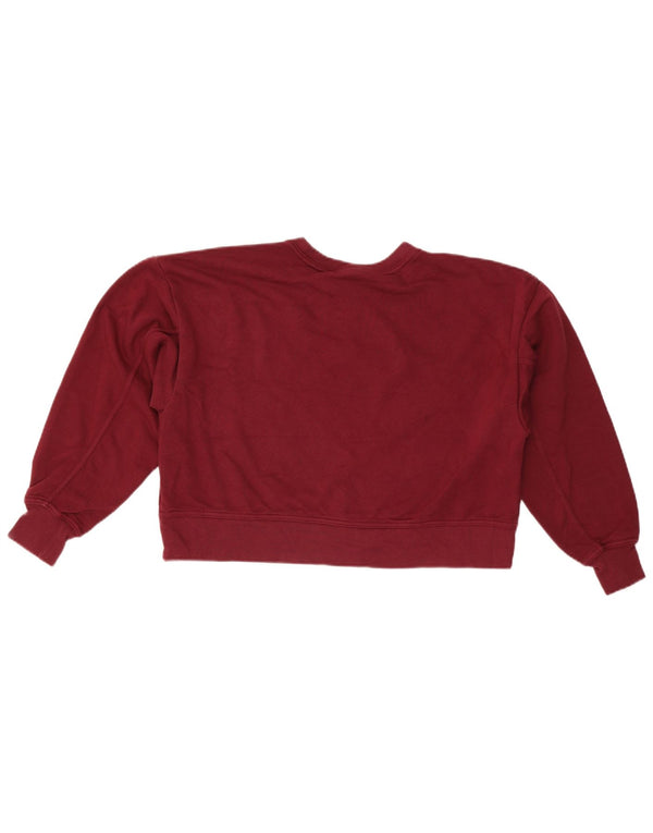 Pulover NIKE pentru femei, supradimensionat cu grafic crop, UK 10 Maroon mic