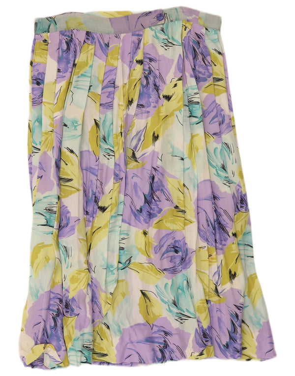 Fusta plisată vintage pentru femei W32, mare, multicoloră, florală