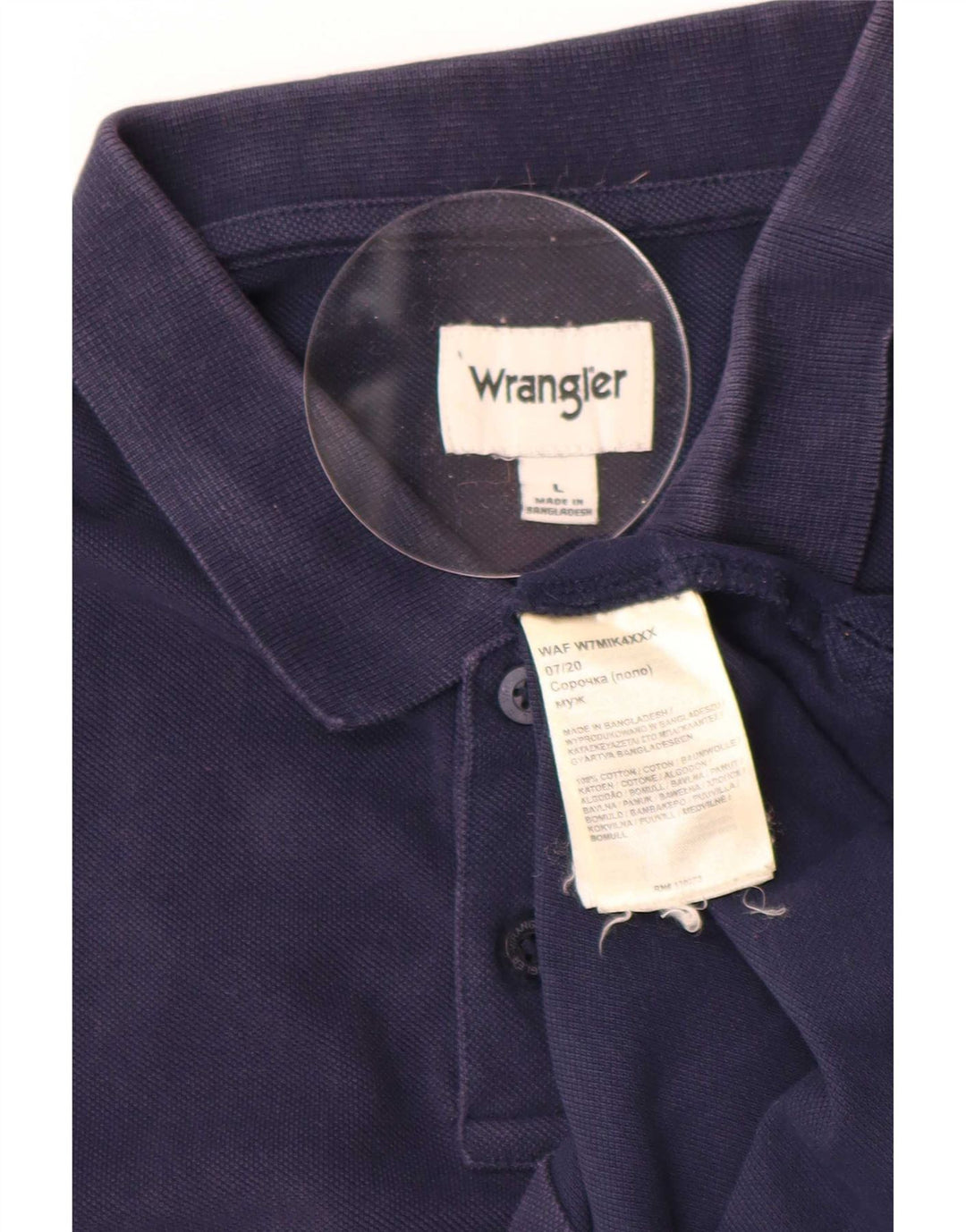 Cămașă polo Wrangler pentru bărbați, mare, albastru, bumbac