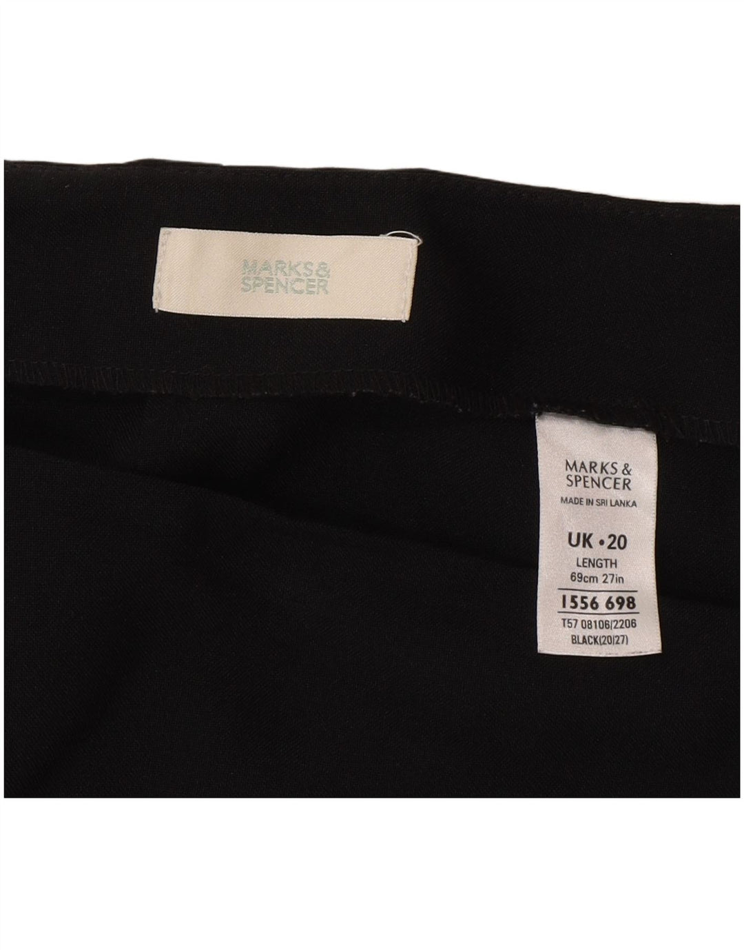 Fusta creion pentru femei Marks & Spencer UK 20 2XL W40 Poliester negru