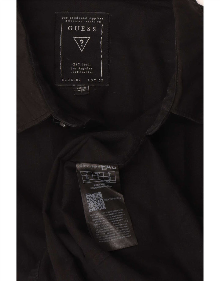 Cămașă pentru bărbați Guess Slim Fit, mare, neagră, din bumbac