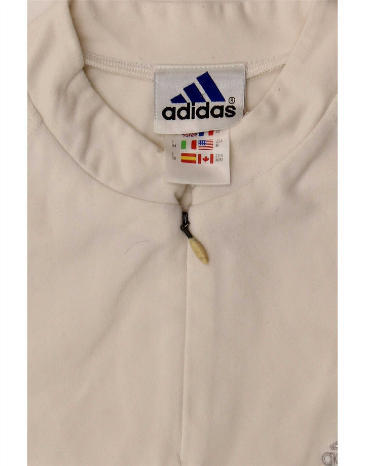 Vesta cu fermoar pentru femei Adidas UK 12 Poliester alb mediu