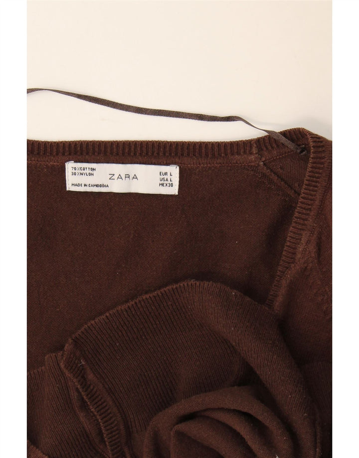 Pulover cardigan pentru femei Zara UK 14 Maro mare