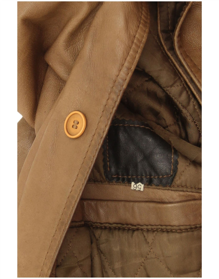 Geacă din piele vintage pentru bărbați IT 56 3XL maro