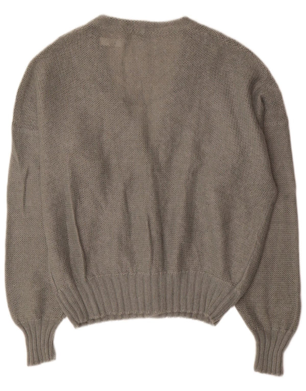 Pulover Cardigan Vintage pentru femei UK 18 XL Gri Mohair