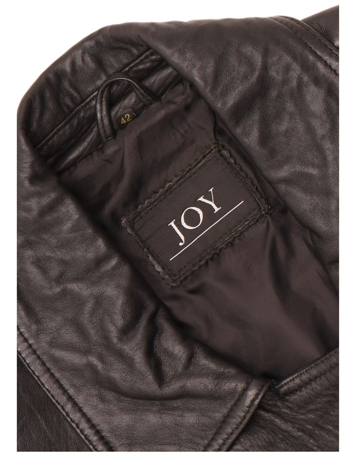 Geacă de piele supradimensionată pentru femei Joy IT 42 Medium Black
