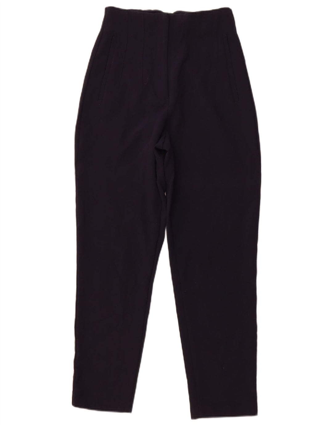 Pantaloni casual conici pentru femei cu talie înaltă ZARA XS W24 L26 bleumarin