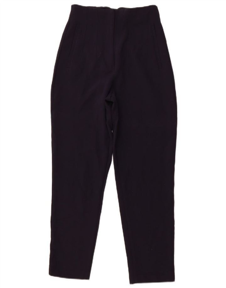 Pantaloni casual conici pentru femei cu talie înaltă ZARA XS W24 L26 bleumarin