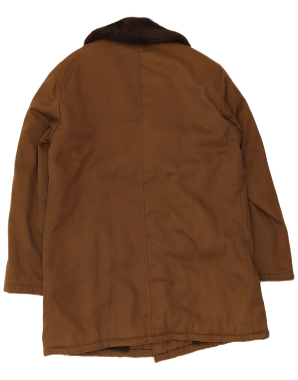 Palton vintage bărbătesc dublu EU 54 2XL maro poliester