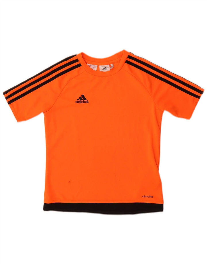 Tricou ADIDAS Climalite pentru băieți Top 9-10 ani Portocaliu Colorblock Poliester