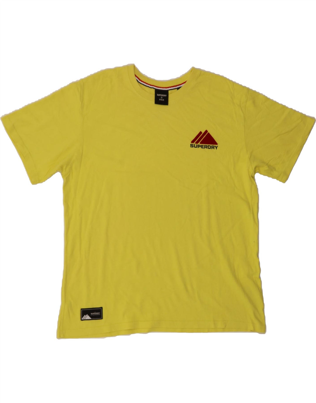 SUPERDRY Womens T-Shirt Top UK 16 Large Yellow Vintage Superdry and Second-Hand Superdry from Messina Hembry 