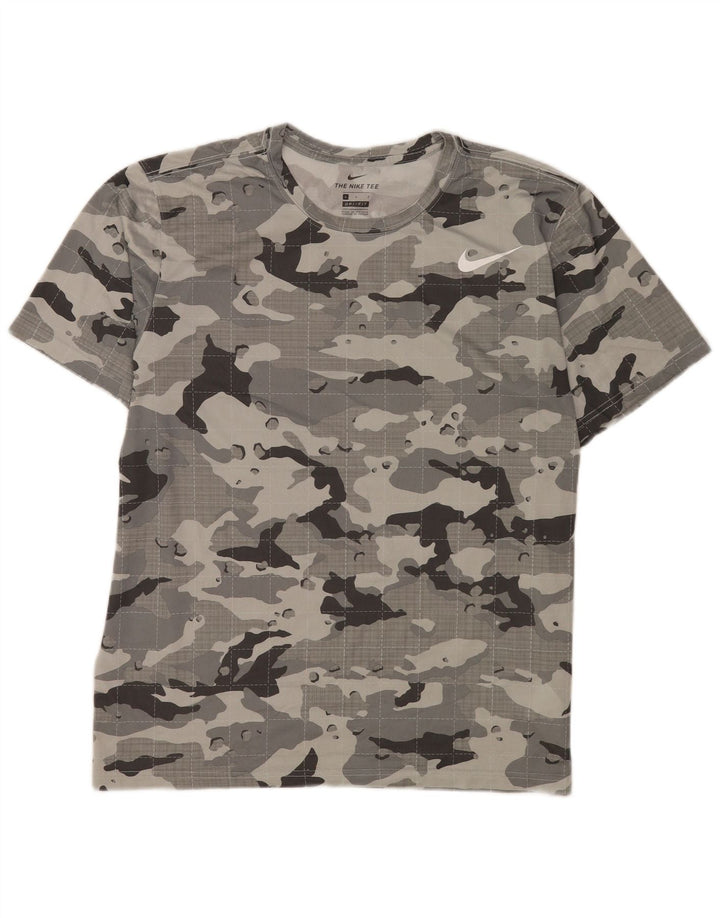 Tricou Nike Dri Fit pentru bărbați Top mare, gri, camuflaj, poliester