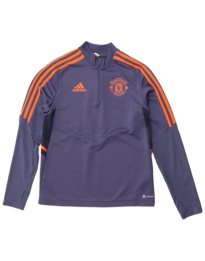 Top trening ADIDAS pentru băieți Manchester United, 13-14 ani, albastru