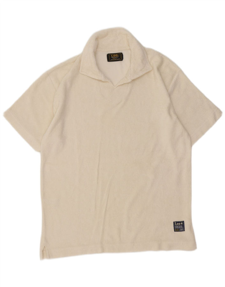 Tricou polo Lee pentru bărbați, mare din bumbac alb