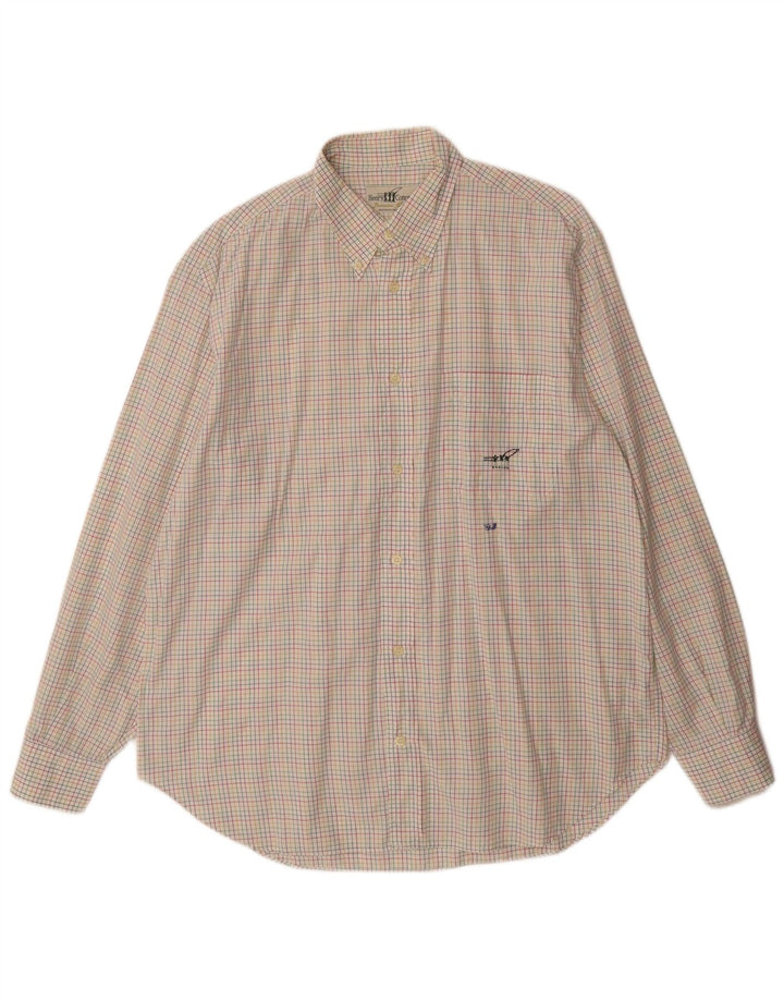 HENRY COTTONS Mens Shirt Size 17 43 XL Multicoloured Check Cotton