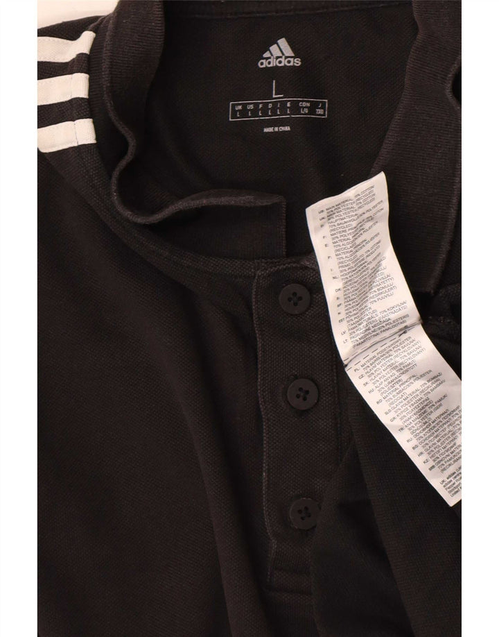 Tricou polo pentru bărbați Adidas, mare, negru, bumbac