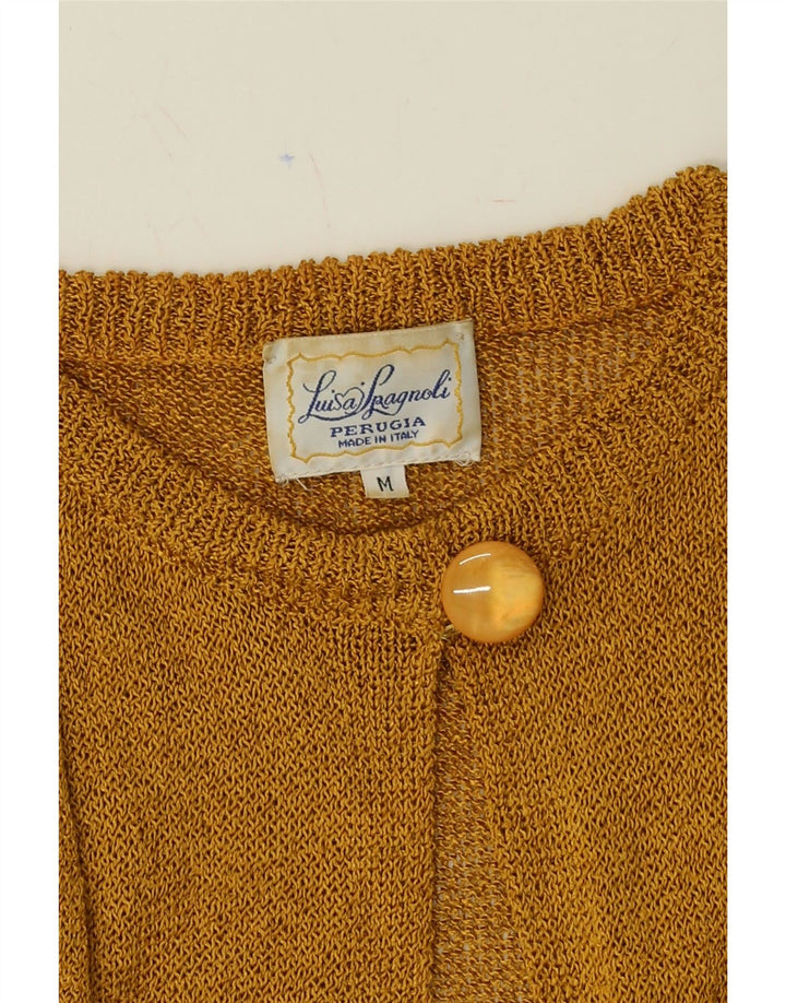 LUISA SPAGNOLI Womens Cardigan Sweater UK 14 Medium Brown Viscose Vintage Luisa Spagnoli and Second-Hand Luisa Spagnoli from Messina Hembry 